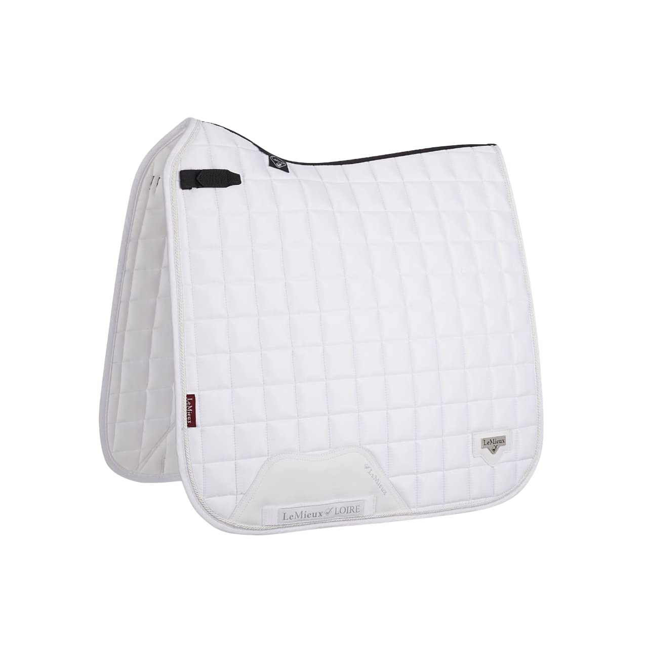 LeMieux Dressage Loire Classic Square Saddle Pad - Saddle Pads for Horses - Equestrian Riding Equipment and Accessories (White - Large)