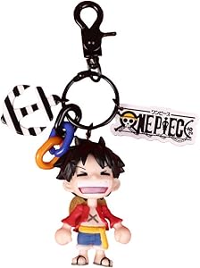 YJacuing Anime One Piece Luffy Figure Keychain (Black I)