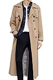 LINGMIN Men's Elegant Over Length Trench Coat Basic