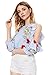 Floerns Women's Cold Shoulder Casual Print Ruffle Blouse Top