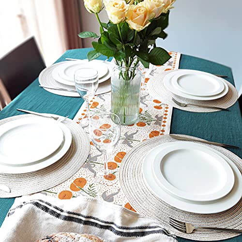 Smaafit Round Braided Placemats,Set of 6 Table Place Mats for Round Dining Tables,15 inches