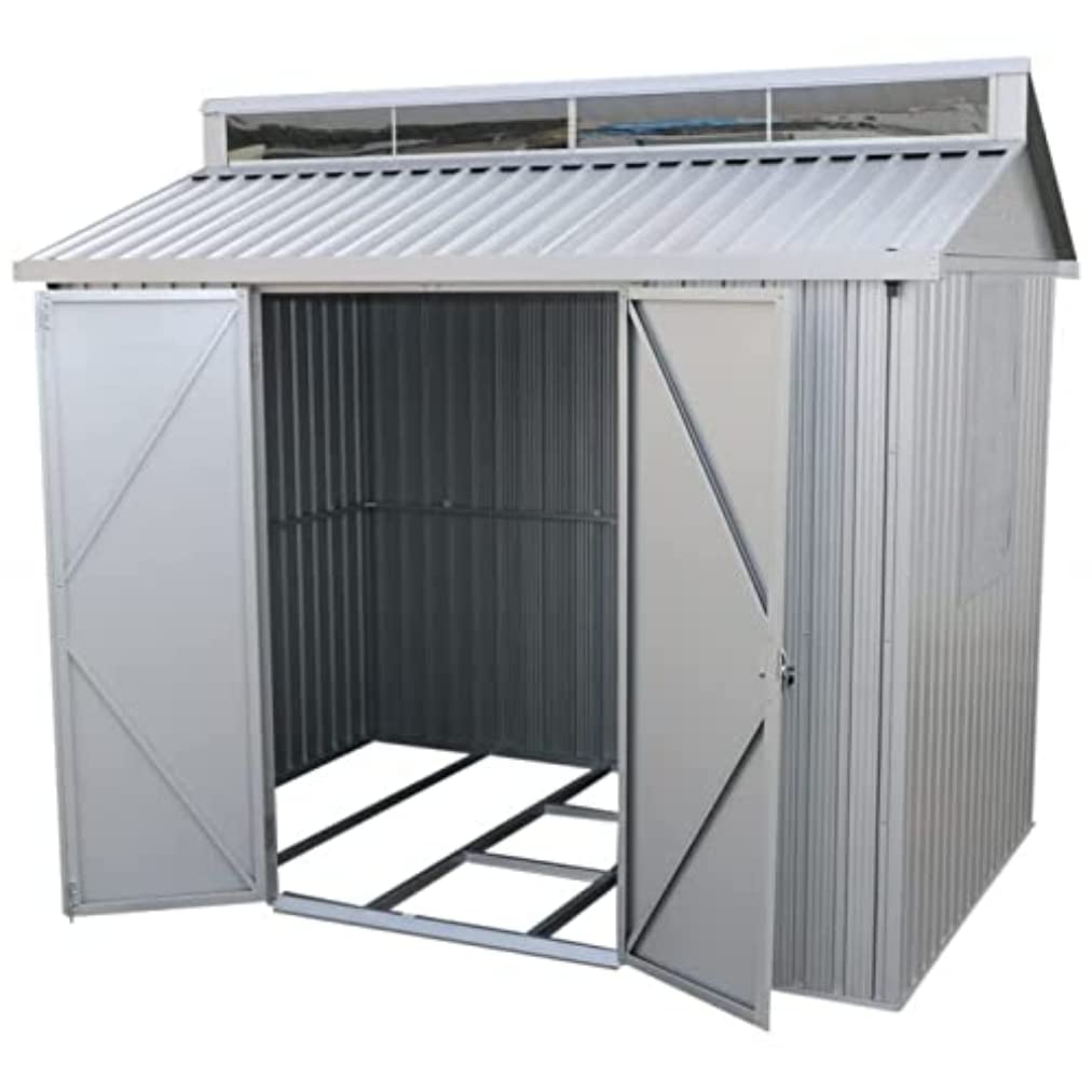 Duramax Aluminium 8 x 6 (4.80 m2) Garden Shed, All-Weather Durable & Waterproof Outdoor Storage Shed, Includes Skylight, Foundation, Window on Side & Lockable Double Doors