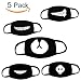 [Top Quality] Unisex Black Cute Bear Mask-Fomei Exo Anti Dust Face Mouth Black Mask for Man and Woman to Go Outside, Made Of 100% Cotton, With High Quality Tailors and Bigger Clear Cute Print (5 Pack)
