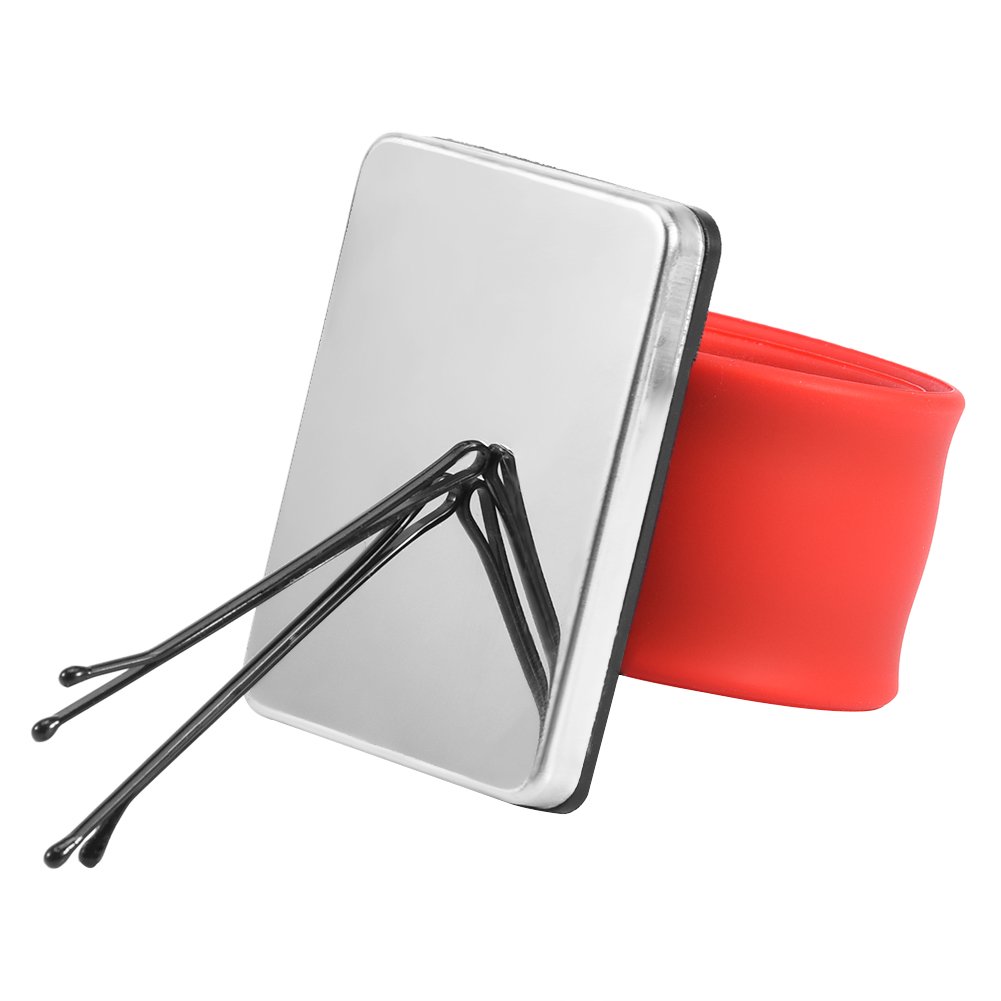 Magnetic Wrist Band Hairpin Hair Grip Holder, Hair Clip Collector Hairdressing Accessory, Magnetic Wrist Band Hair Grip Holder (#1 - Red)