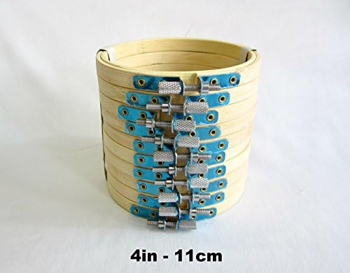 10 pieces of Bamboo Embroidery Hoops, ideal for creating wedding or christening bonbons, favours and decorations! (4 inches / 11cm)