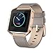 SWEES Leather Bands Compatible with Fitbit Blaze Smart Watch, Genuine Leather Replacement Band with Metal Frame Small & Large for Women Men, Champagne Gold, Rose Gold, Black, Brown, White, Grey, Beige