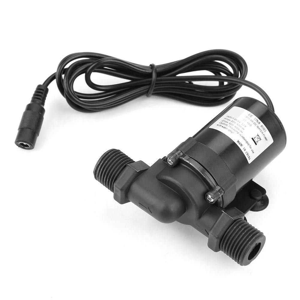 Brushless Water Pump, DC 12V 1.5A Mini Water Pump for Solar Water Heater -40℃ ~100℃ 800L/H