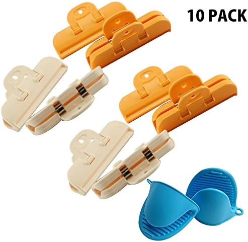 Ovee Lando Jumbo Snack Chip Clips and Mini Oven Mitt PACK of 10