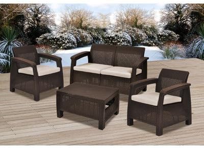 Luxurious Colona Backyard 4 Piece Home Deep Furniture Seating Patio Set Group