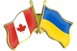 6/10/50/100 Pack Canada Ukraine Flag Pins Bulk - Metal Patriotic Canadian Ukrainian Lapel Pins Badge Souvenir