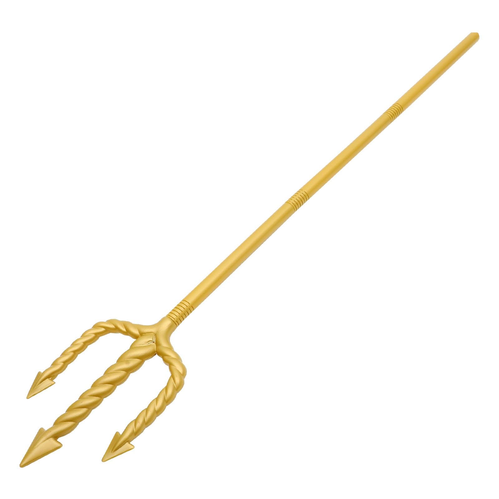 Trident Props Golden Plastic 48 Inch Poseidon Trident for Kids and Adults Assembly Halloween Costume Party Accessories for King Neptune Ocean Themed Cosplay