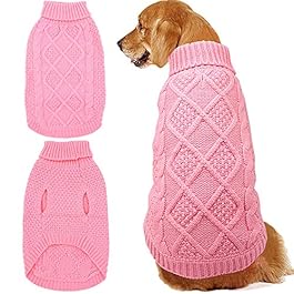 Mihachi Dog Sweater – Winter Coat Apparel Classic Cable Knit Clothes for Cold Weather