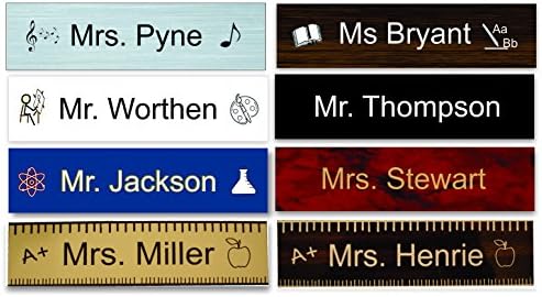 Teacher Name Plate- Choose Style and Color - Customize/Personalize (Elementary Teacher, Gold)