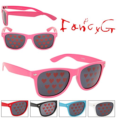 FancyG California Classic Style Love Hearts Glasses Frame UV Protection Sunglasses Frame Unisex Fashion Eyewear