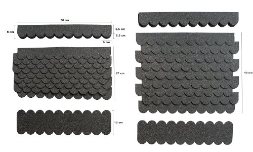 crash-marek Mini Dachschindeln,Anthrazit,Dachpappe,Vogelhäuser,Kaninchenstall,Holzgestell,Betonsäulenüberdeckung…