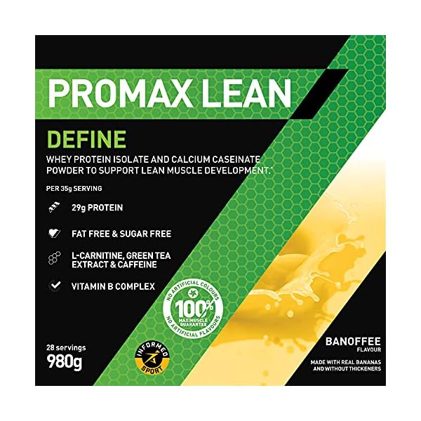 Maximuscle Promax Lean | Whey Protein Sports Supplement Powder for Lean Muscle Development | Banoffee, 980g - 28…