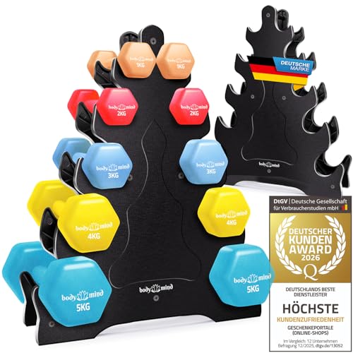 Body & Mind® Hanteln 2er Set Gymnastikhanteln Dumbbells Kurzhanteln; Effektives Krafttraining mit verschiedenen Gewichten; Fitness Workout für Zuhause