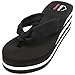 Alpine Swiss Womens Wedge Sandals Striped Platform Thong Flip Flops Black 8 M US