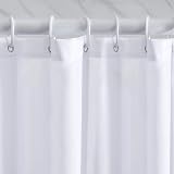 Furlinic White Shower Curtain 47x72 In Polyester Waterproof Washable 8 Hooks view 5