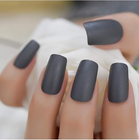 Ljphcc Schwarz Matt Matt Fingernagel Kunstlack Gel Fertige Nagel Quadrat Full Cover Drucken Sie Auf Die Spitzen L5121 Amazon De Beauty