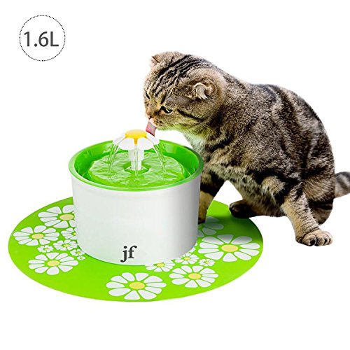 Jenifer Cat Fountain 1.6L Automatic Pet Water Fountain Pet Water Dispenser, Dog/Cat Health Caring Fountain and Hygienic Dog Fountain