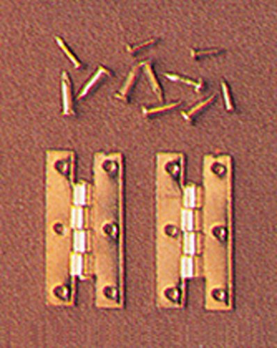 Dollhouse Miniature Set of 4 H Hinges with Nails