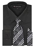 Men's Long Sleeve Dress Shirt, With Tie And Hanky - Many Colors