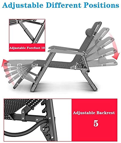 Liegestuhl Sonnenliege Gartenliege Lounge Sessel Klappbare Sonnenliege Zero Gravity Recliner Liegende Liegen für das… – Bild 4
