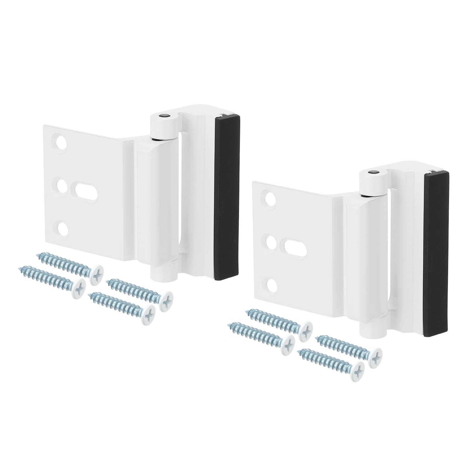 PATIKIL Home Security Door Lock, 2 Pack 3" Stop Door Reinforcement Lock Withstand 800 Lbs High-Security Aluminum Door Latch Stopper with Screws for Home Safety Privacy, White