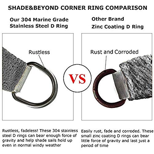 Shade&Beyond Sonnensegel, rechteckig, 30,5 x 40,6 cm, Dunkelgrau – Bild 6