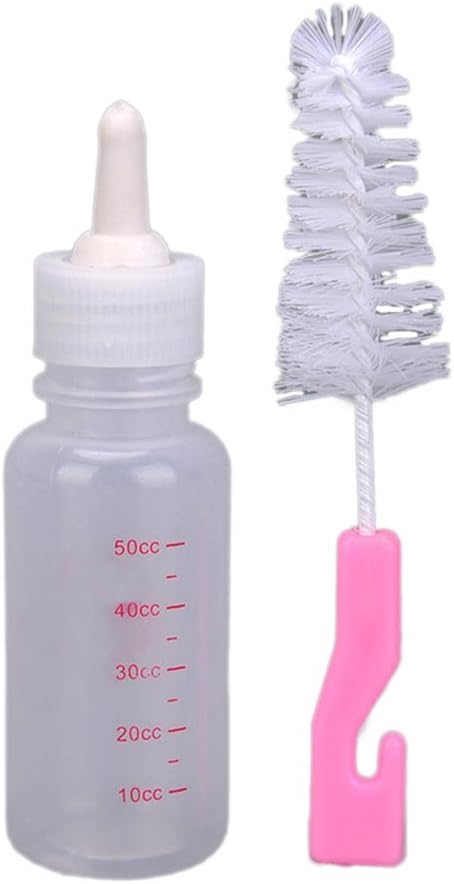 gzzebo Pet Cat Dog Baby Animal Nursing Feeding Milk Bottle with Spare Nipple and Brush