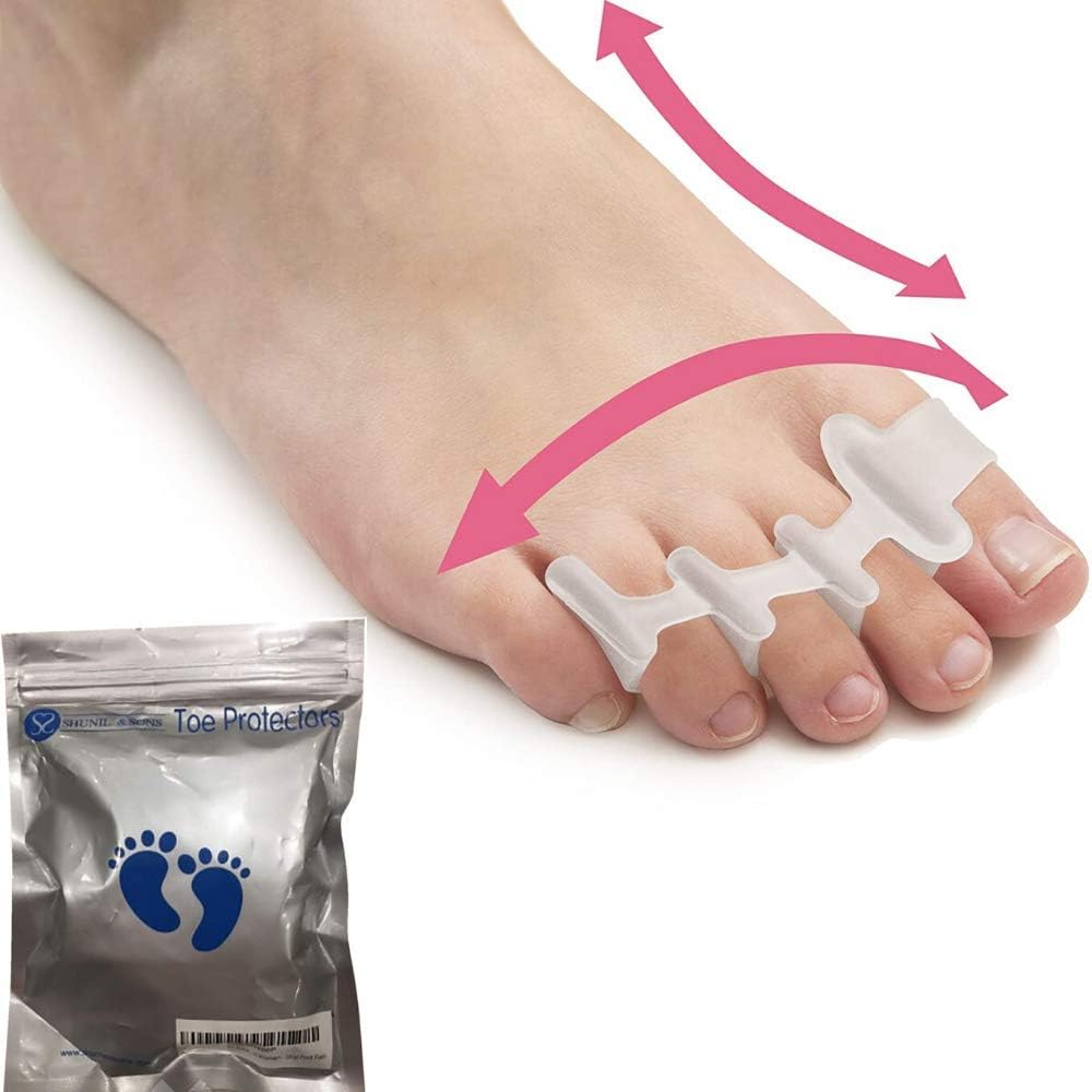 Toe Separators for Bunions Plantar Fasciitis Hammer Toes Yoga Sports Original Gel Toe Stretchers Straightener Spreaders Pads Small Toe Protectors for Men Women Stop Foot Pain