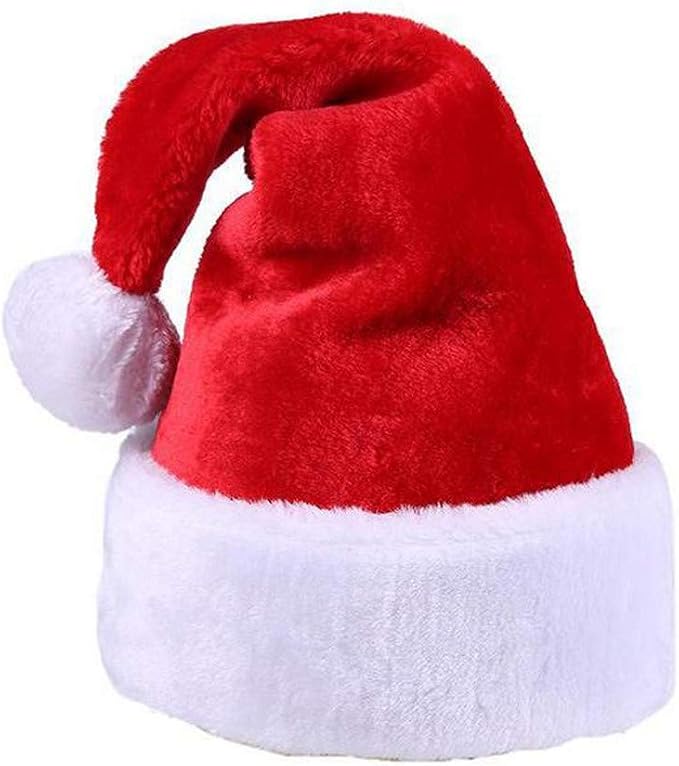 2 Stück Weihnachtsmützen – Nikolausmütze Mit Dickem Plüschrand, Rot, Kuschelweich