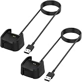 2-Pack Charger for Fitbit Versa 2 Smartwatch (Not for Versa 1st Gen) | Replacement Charging Cable Dock with 3.3ft USB Cord for Fitbit Versa2 Fitness Smart Watch