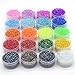 YUEKUI Multicolor Glass Seed Beads,Size 2 mm Silver Lined Pony Beads Tiny Spacer Beads About 16000pcs 20 Colors with 10 m Elastic Crystal String Cord