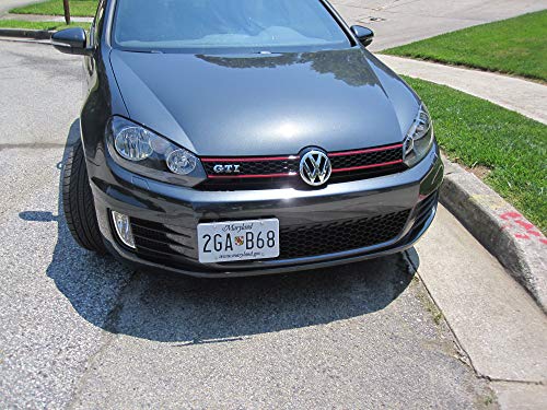 GMG Motorsports NO Holes License Plate Bracket Kit for The VW MKVI Models (MK6 2010-14 GTI, Golf R & 2010 Jetta SW) No Drill Tow Hook License Plate Mount