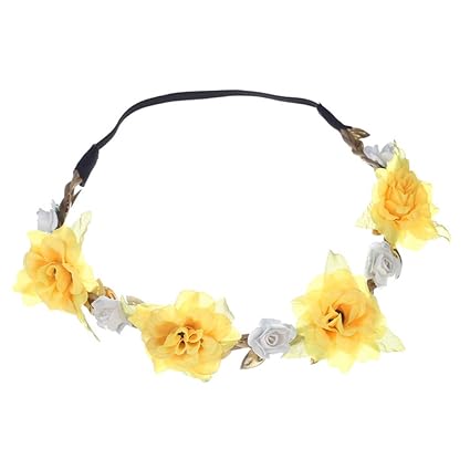 Uiophjkl Mariage Headwear Chinois Rose Boho à La Main Fleur
