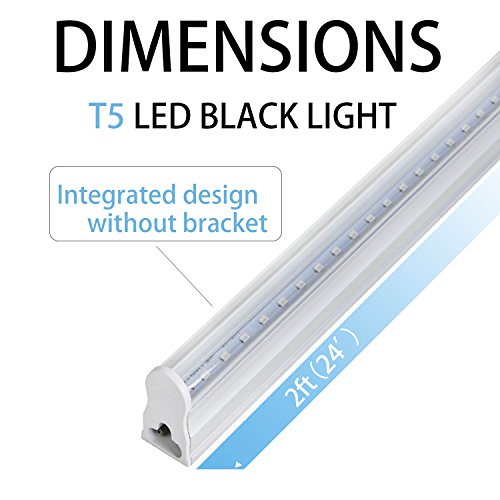 Barrina UV LED BlackLight bar 9w 2ft T5 Integrated Bulb Black Light Fixture For Blacklight Poster and Party Fun Atmosphere with Built-in ON/OFF Switch (4-pack)