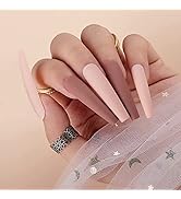 Makartt Press On Nails Kit, Ultra Long Acrylic Nail Tips Nude and Pink French Coffin Fake Nails 1...