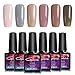 Modelones Soak Off UV LED Nude Gel Nail Polish Colors Set-Pack of 6,10ml