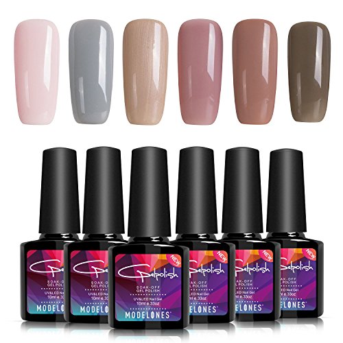 Soak Off UV LED Gel Nail Polish Set, Great Choice for Office Lady, 6 Pcs, 0.33 OZ, Modelones Soak Off UV LED Gel Nail Polish Set, Great Choice for Office Lady, 6 Pcs, 0.33 OZ, Modelones