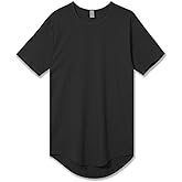 Allsense Men’s Hipster Cotton Crew Neck T-Shirt – Drop-Cut Long Curved Hem Tee