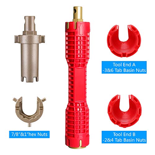 (8 in 1) Faucet and Sink Installer Tool, Double Head Plumbing Tool