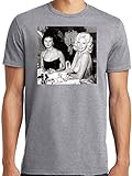 PubliciTeeZ Sophia Loren Checking Out Jayne Mansfield's Boobs Funny T-Shirt (L, Athletic Heather)