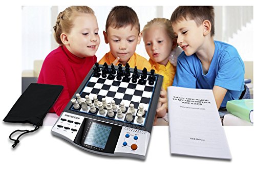 Chess Set Boards Game for Kids, 8 in 1 TALKING CHESS ACADEMY Handheld Games Computer, Talking Electronic Chess Master Pro for Adults