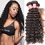 Longqi Brazilian Deep Wave Extensions 7a Unprocessed Virgin Deep Curly Weave 2 Bundles Remy Human Hair