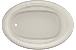 Jacuzzi SIGNATURE Acrylic Oval Drop-In Bathtub, Soaking Sanctuary, Slip Resistant, Universal Drain Placement, 59" (L) x 41" (W), Oyster
