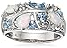Amazon Collection Sterling Silver Created Opal with Blue and White Topaz Accent Ring, Size 7