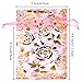 SumDirect Rose Drawstring Organza Bags - 60Pcs 4×5 Inches Mixed Color Rose Sheer Jewelry Gift Bags, Small Mesh Valentine Bags for Wedding Party Festival