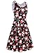 STYLEWORD Women's Christmas Sleeveless Flare Cocktail Dress with Pocket(Floral02,L)